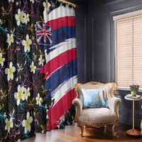 Hawaiian Flag Day Window Curtain Tropical Flowers and Leaves