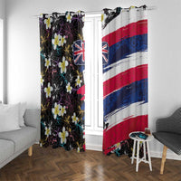 Hawaiian Flag Day Window Curtain Tropical Flowers and Leaves