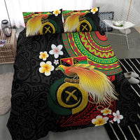 Vanuatu and Papua New Guinea Together Bedding Set Bird-of-paradise and Pig Tusk Melanesian Pattern
