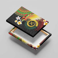 Vanuatu and Papua New Guinea Together Canvas Wall Art Bird-of-paradise and Pig Tusk Melanesian Pattern