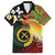 Vanuatu and Papua New Guinea Together Family Matching Tank Maxi Dress and Hawaiian Shirt Bird-of-paradise and Pig Tusk Melanesian Pattern