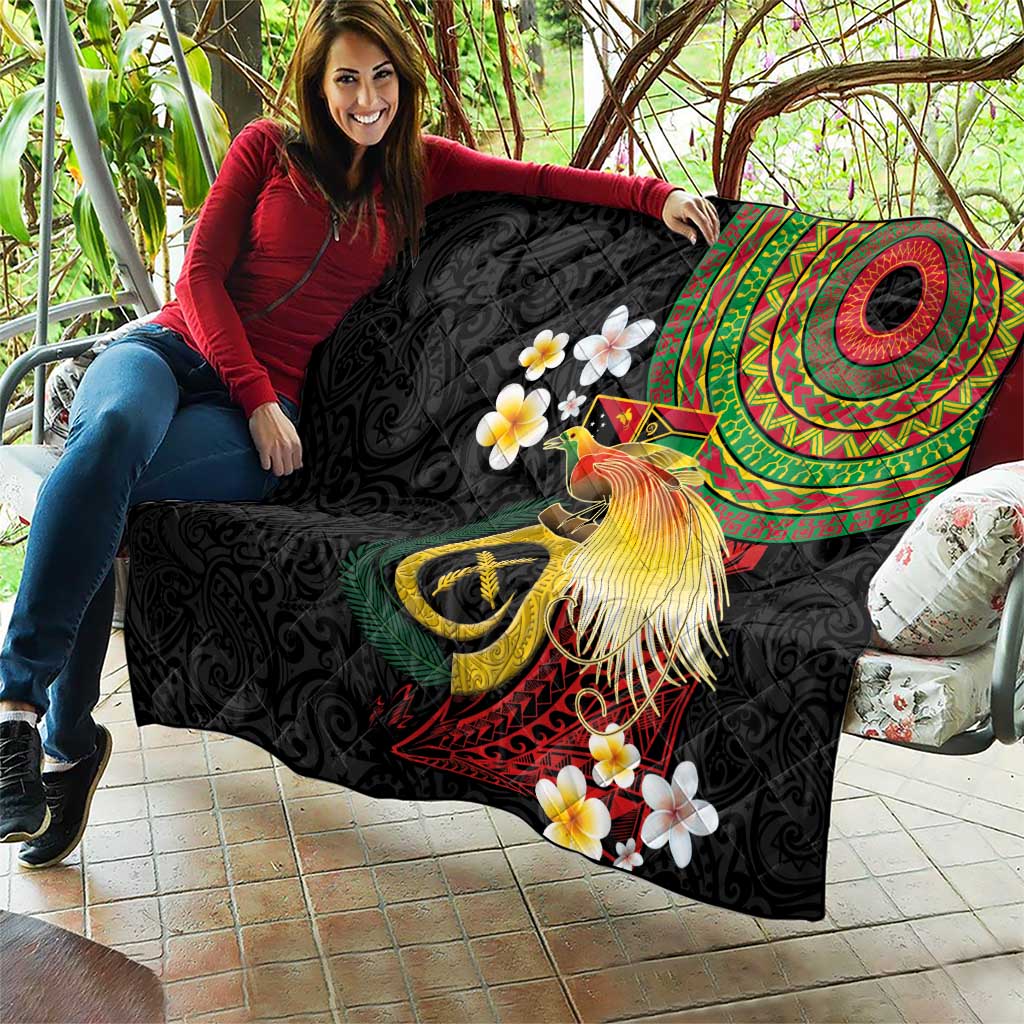 Vanuatu and Papua New Guinea Together Quilt Bird-of-paradise and Pig Tusk Melanesian Pattern