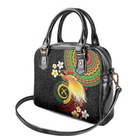 Vanuatu and Papua New Guinea Together Shoulder Handbag Bird-of-paradise and Pig Tusk Melanesian Pattern