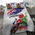 New Zealand Christmas Bedding Set Meri Kirihimete-Tuatara and Pohutukawa White Color