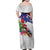 New Zealand Christmas Family Matching Off Shoulder Maxi Dress and Hawaiian Shirt Meri Kirihimete-Tuatara and Pohutukawa White Color