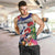 New Zealand Christmas Men Tank Top Meri Kirihimete-Tuatara and Pohutukawa White Color