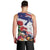 New Zealand Christmas Men Tank Top Meri Kirihimete-Tuatara and Pohutukawa White Color