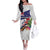 New Zealand Christmas Off The Shoulder Long Sleeve Dress Meri Kirihimete-Tuatara and Pohutukawa White Color