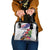 New Zealand Christmas Shoulder Handbag Meri Kirihimete-Tuatara and Pohutukawa White Color
