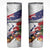 New Zealand Christmas Skinny Tumbler Meri Kirihimete-Tuatara and Pohutukawa White Color