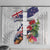 New Zealand Christmas Window Curtain Meri Kirihimete-Tuatara and Pohutukawa White Color
