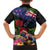New Zealand Christmas Family Matching Short Sleeve Bodycon Dress and Hawaiian Shirt Meri Kirihimete-Tuatara and Pohutukawa Black Color
