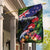 New Zealand Christmas Garden Flag Meri Kirihimete-Tuatara and Pohutukawa Black Color