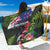 New Zealand Christmas Sarong Meri Kirihimete-Tuatara and Pohutukawa Black Color