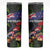 New Zealand Christmas Skinny Tumbler Meri Kirihimete-Tuatara and Pohutukawa Black Color