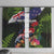 New Zealand Christmas Window Curtain Meri Kirihimete-Tuatara and Pohutukawa Black Color