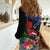 New Zealand Christmas Women Casual Shirt Meri Kirihimete-Tuatara and Pohutukawa Black Color