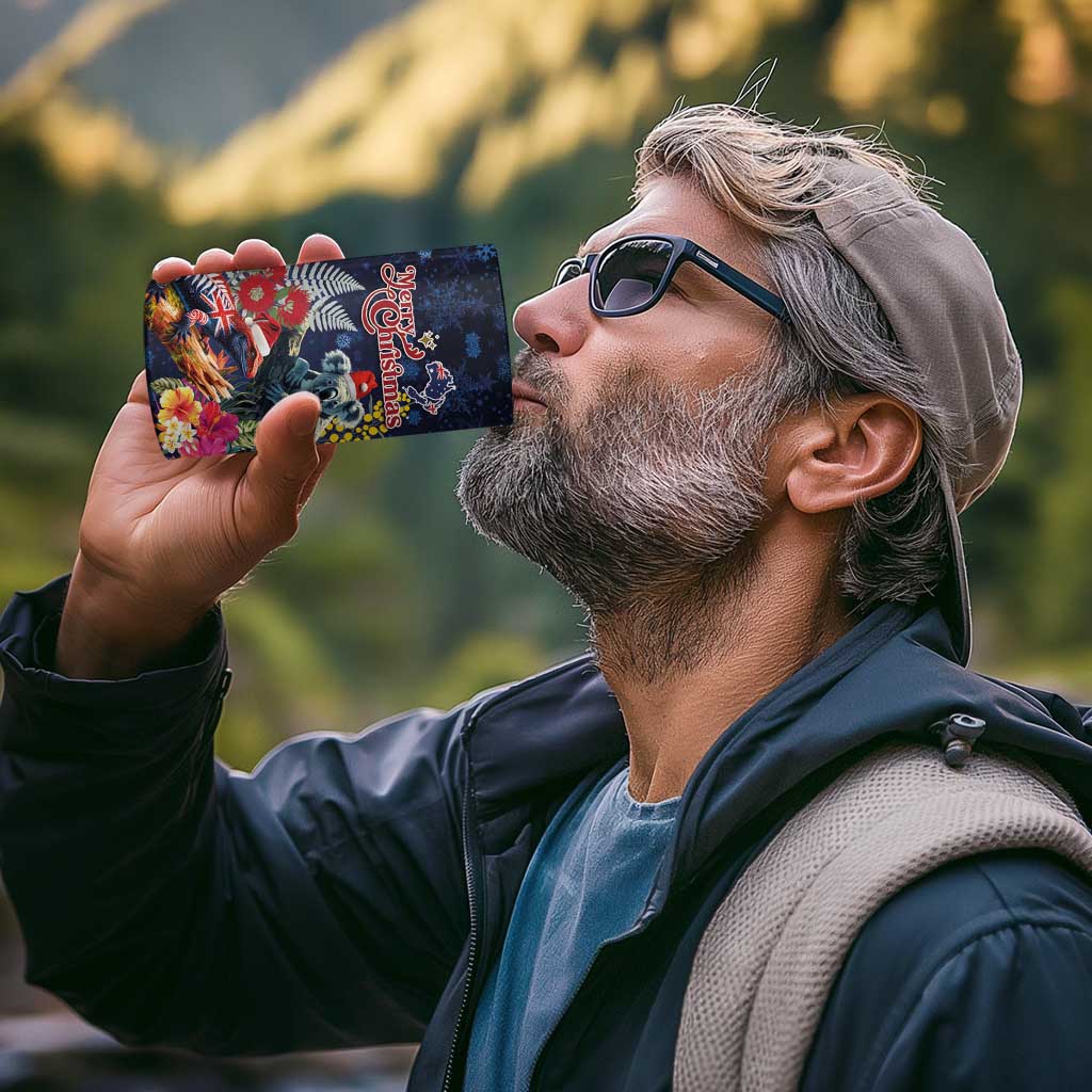 Australia and New Zealand 4 in 1 Can Cooler Tumbler Merry Christmas-Tuatara and Koala with Plants Xmas Style