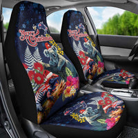 Australia and New Zealand Car Seat Cover Merry Christmas-Tuatara and Koala with Plants Xmas Style LT03 - Polynesian Pride