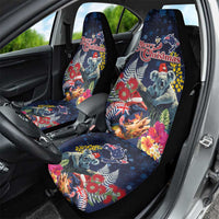 Australia and New Zealand Car Seat Cover Merry Christmas-Tuatara and Koala with Plants Xmas Style LT03 - Polynesian Pride