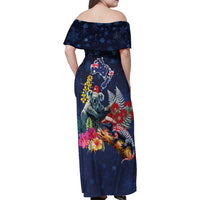 Australia and New Zealand Family Matching Off Shoulder Maxi Dress and Hawaiian Shirt Merry Christmas-Tuatara and Koala with Plants Xmas Style LT03 - Polynesian Pride
