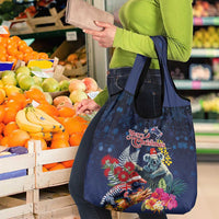 Australia and New Zealand Grocery Bag Merry Christmas-Tuatara and Koala with Plants Xmas Style