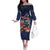 Australia and New Zealand Off The Shoulder Long Sleeve Dress Merry Christmas-Tuatara and Koala with Plants Xmas Style