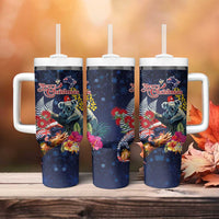 Australia and New Zealand Tumbler With Handle Merry Christmas-Tuatara and Koala with Plants Xmas Style