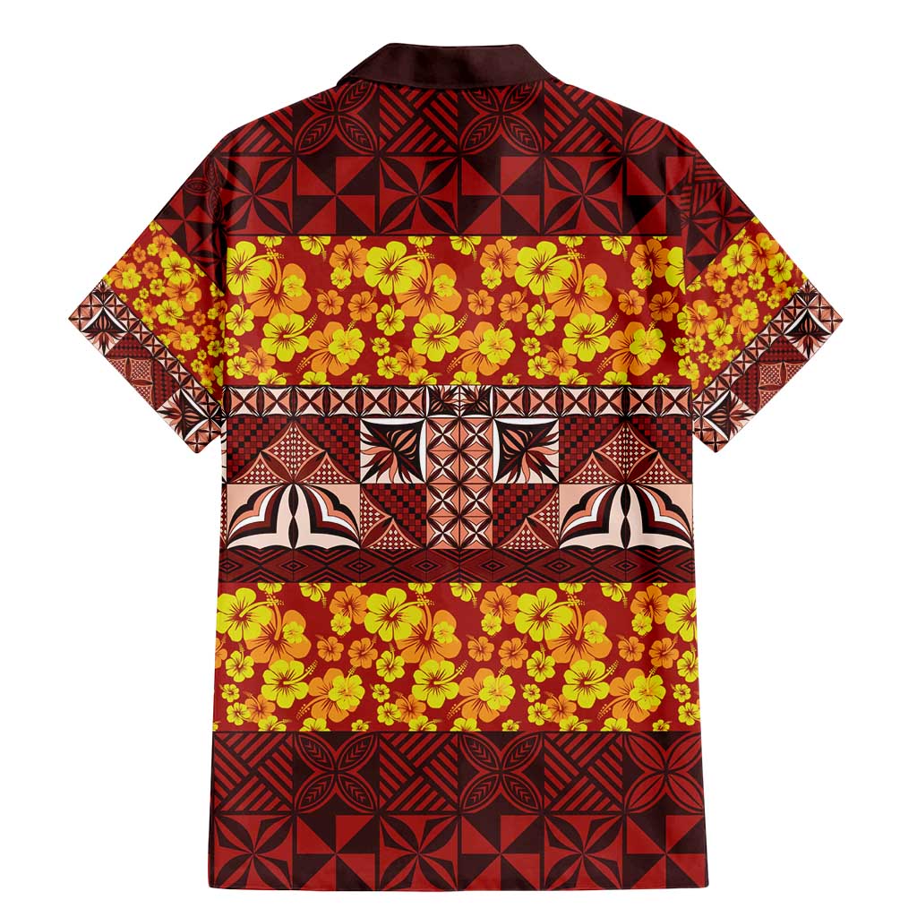 Samoa Siapo and Tapa Family Matching Mermaid Dress and Hawaiian Shirt Pacific Tribal Pattern with Hibiscus Striped Style
