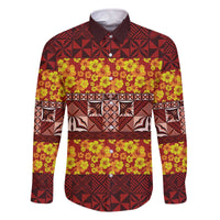 Samoa Siapo and Tapa Family Matching Off Shoulder Short Dress and Hawaiian Shirt Pacific Tribal Pattern with Hibiscus Striped Style