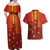 Samoa Tapa Pacific Tribal Pattern Couples Matching Off Shoulder Maxi Dress and Hawaiian Shirt Hibiscus and Plumeria