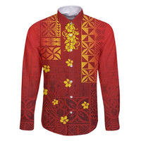 Samoa Tapa Pacific Tribal Pattern Family Matching Long Sleeve Bodycon Dress and Hawaiian Shirt Hibiscus and Plumeria