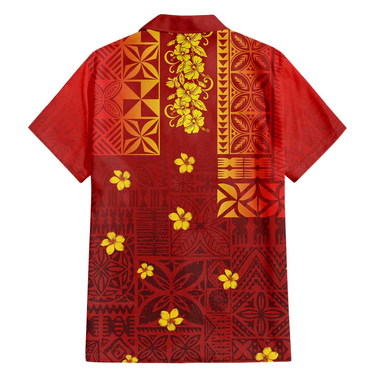 Samoa Tapa Pacific Tribal Pattern Family Matching Off Shoulder Short Dress and Hawaiian Shirt Hibiscus and Plumeria