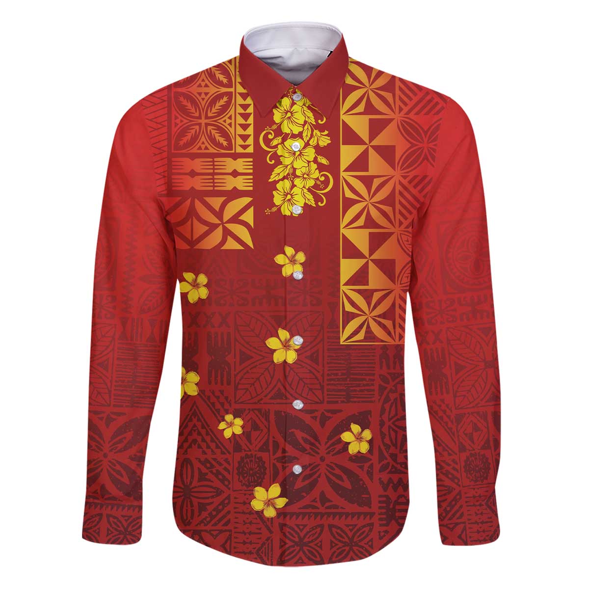 Samoa Tapa Pacific Tribal Pattern Family Matching Puletasi and Hawaiian Shirt Hibiscus and Plumeria