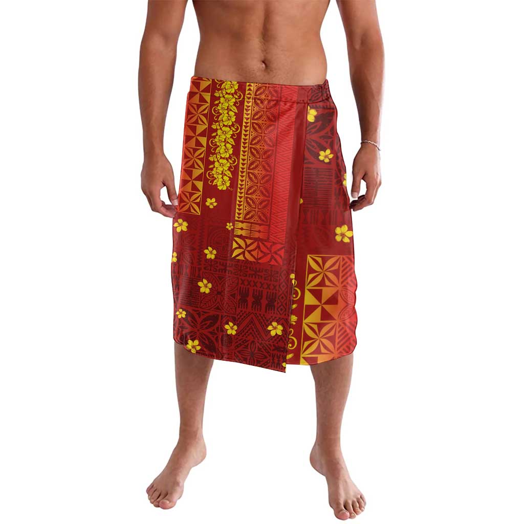 Samoa Tapa Pacific Tribal Pattern Lavalava Hibiscus and Plumeria