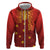 Samoa Tapa Pacific Tribal Pattern Zip Hoodie Hibiscus and Plumeria