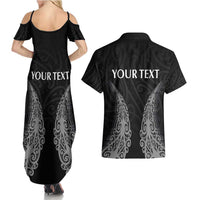 New Zealand Netball Couples Matching Summer Maxi Dress and Hawaiian Shirt Koru and Maori Tattoo Jersey LT03 - Polynesian Pride
