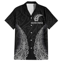 New Zealand Netball Family Matching Long Sleeve Bodycon Dress and Hawaiian Shirt Koru and Maori Tattoo Jersey LT03 Dad's Shirt - Short Sleeve Black - Polynesian Pride