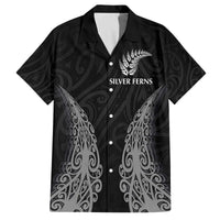 New Zealand Netball Family Matching Puletasi and Hawaiian Shirt Koru and Maori Tattoo Jersey LT03 Dad's Shirt - Short Sleeve Black - Polynesian Pride