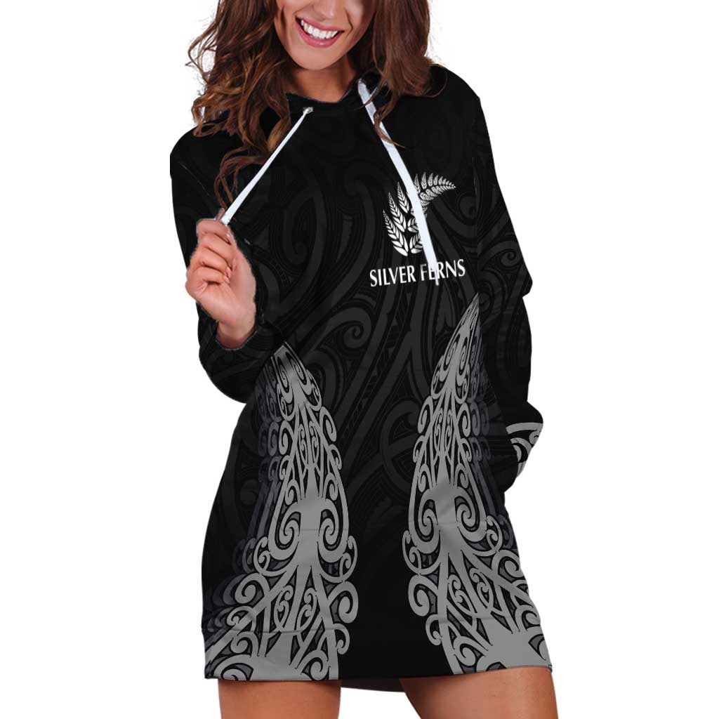 New Zealand Netball Hoodie Dress Koru and Maori Tattoo Jersey