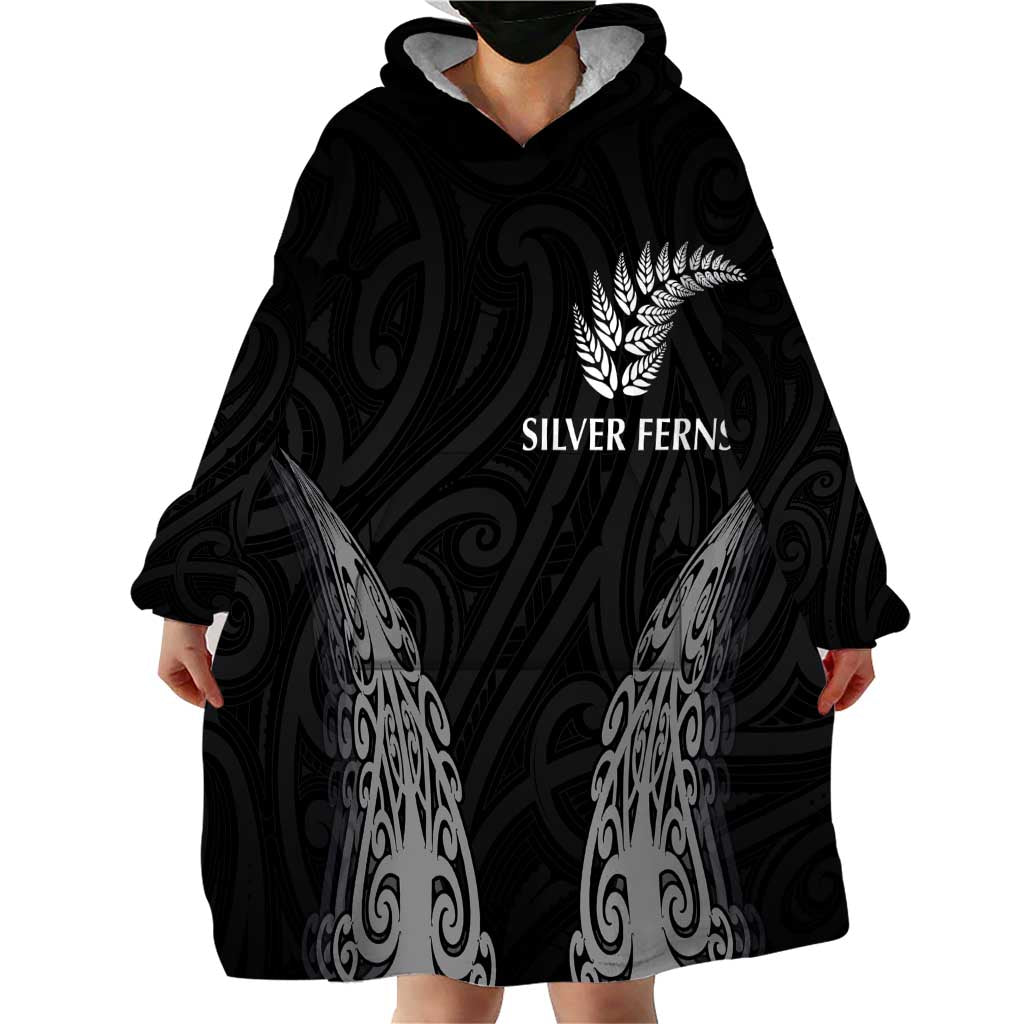 New Zealand Netball Wearable Blanket Hoodie Koru and Maori Tattoo Jersey