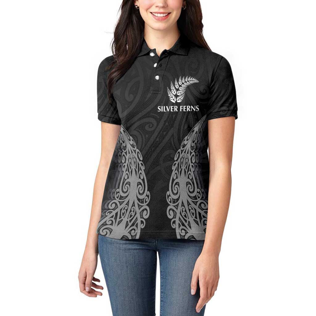 New Zealand Netball Women Polo Shirt Koru and Maori Tattoo Jersey LT03 - Polynesian Pride