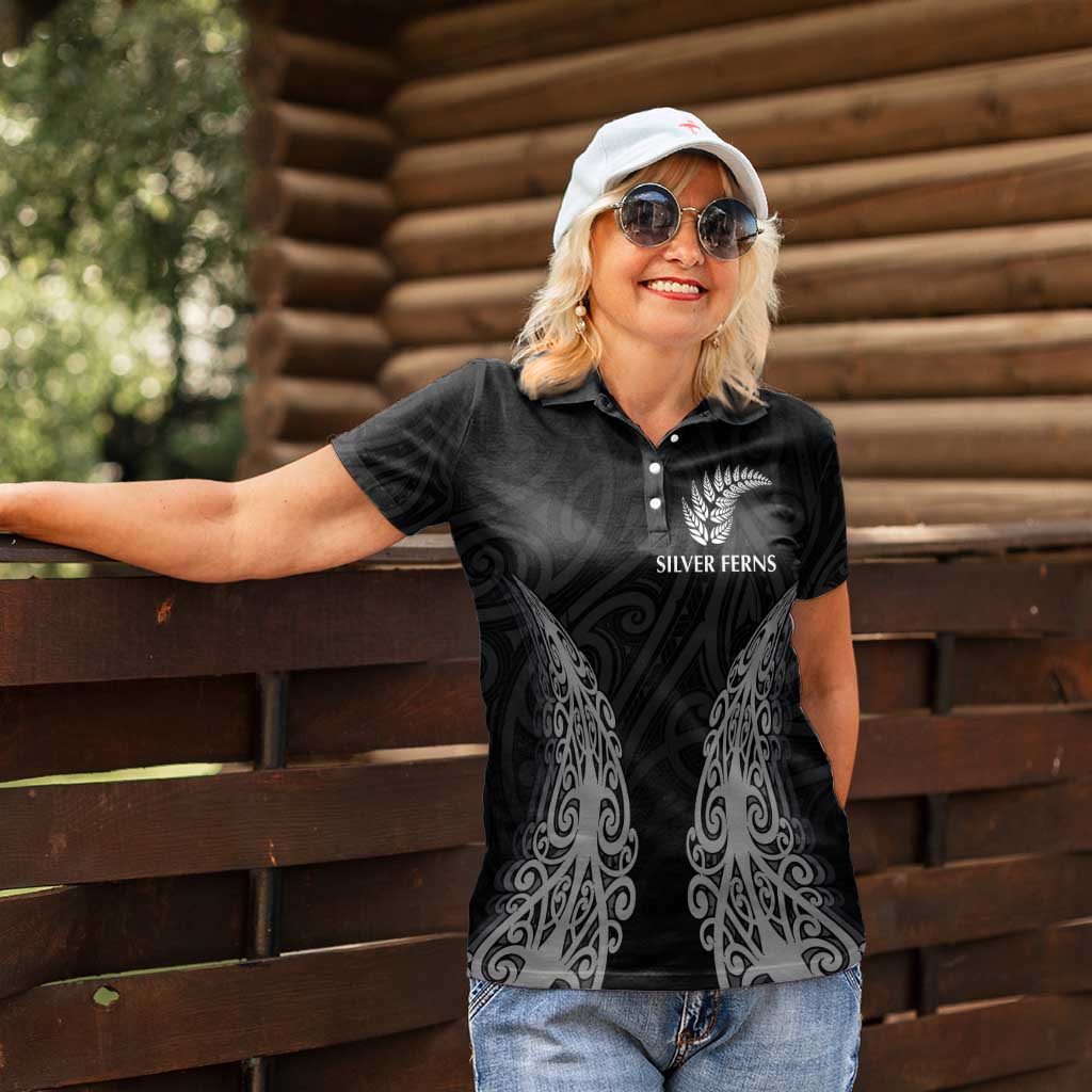 New Zealand Netball Women Polo Shirt Koru and Maori Tattoo Jersey LT03 - Polynesian Pride