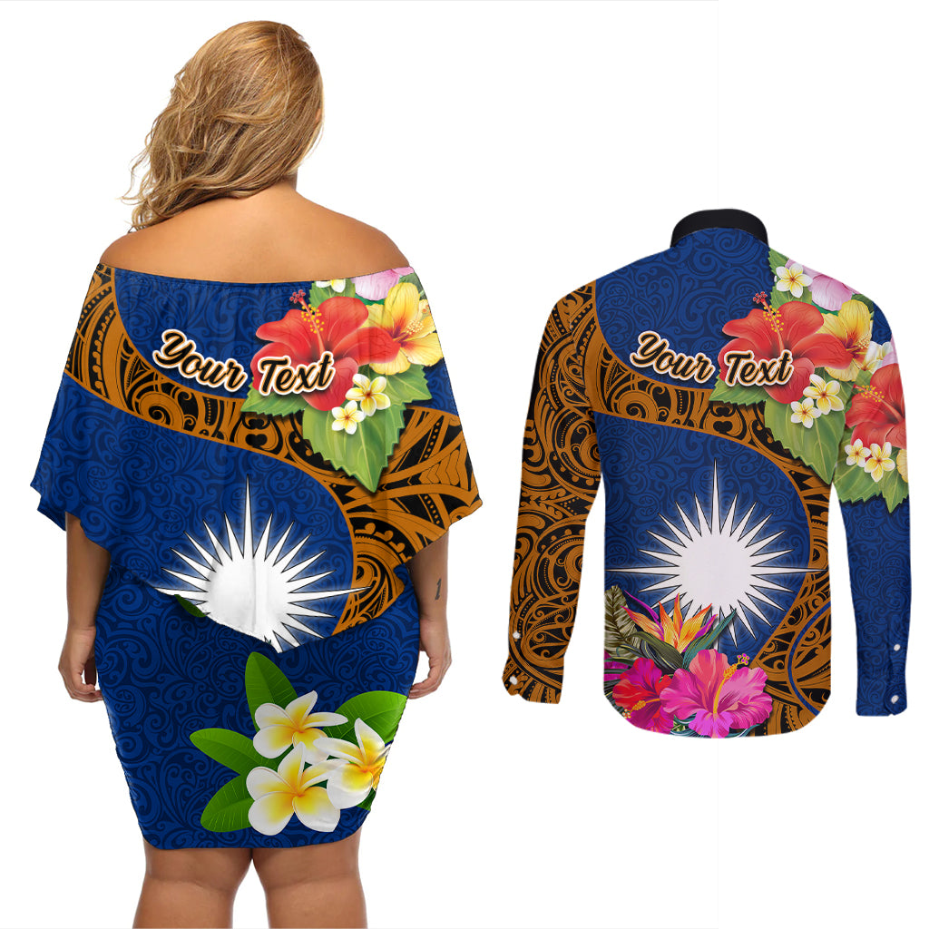 personalised-marshall-islands-manit-day-couples-matching-off-shoulder-short-dress-and-long-sleeve-button-shirts-marshall-seal-mix-hibiscus-flower-maori-pattern-style