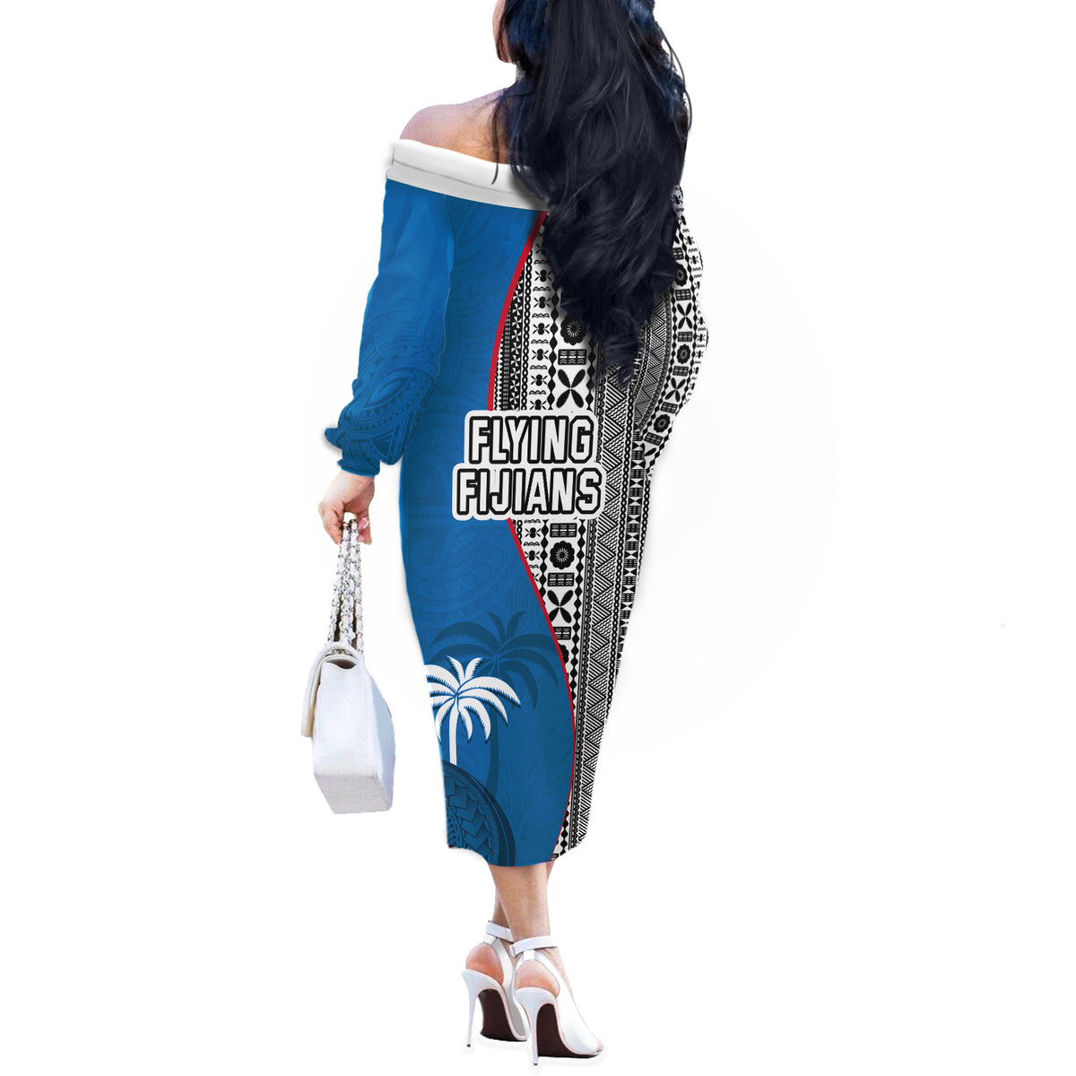 fiji-rugby-off-the-shoulder-long-sleeve-dress-coat-of-arms-palm-tree-mix-polynesia-tapa-pattern