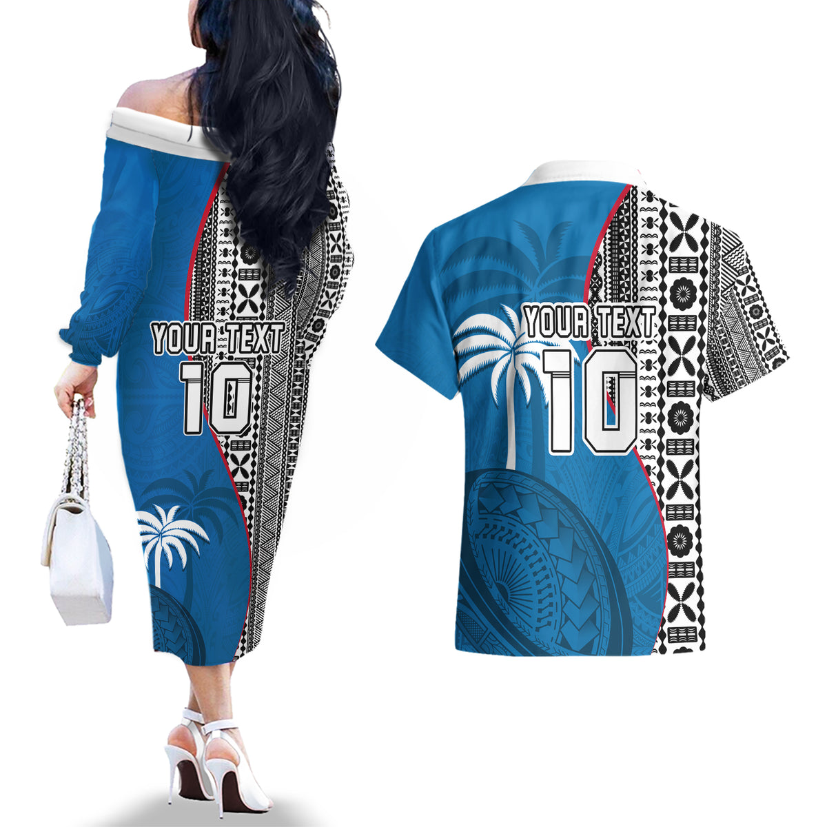 custom-fiji-rugby-couples-matching-off-the-shoulder-long-sleeve-dress-and-hawaiian-shirt-coat-of-arms-palm-tree-mix-polynesia-tapa-pattern