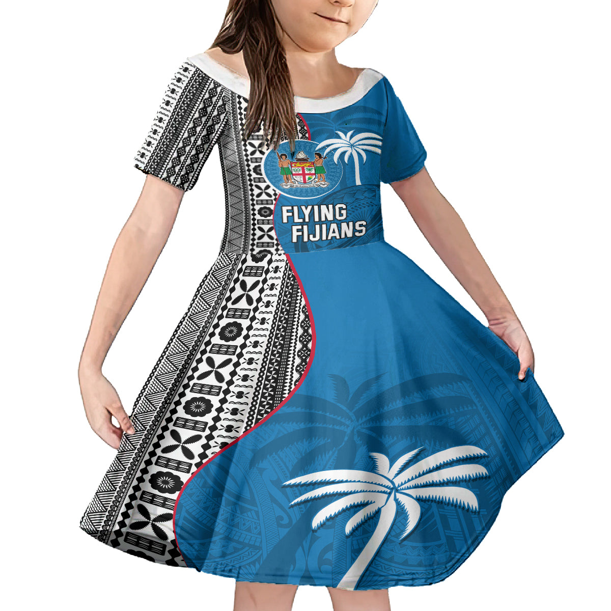 custom-fiji-rugby-family-matching-off-shoulder-maxi-dress-and-hawaiian-shirt-coat-of-arms-palm-tree-mix-polynesia-tapa-pattern