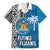 Custom Fiji Rugby Family Matching Puletasi Dress and Hawaiian Shirt Coat of Arms Palm Tree Mix Polynesia Tapa Pattern LT03 Dad's Shirt - Short Sleeve Blue - Polynesian Pride