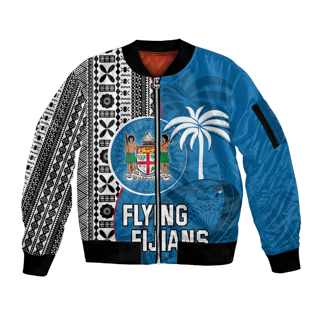 custom-fiji-rugby-sleeve-zip-bomber-jacket-coat-of-arms-palm-tree-mix-polynesia-tapa-pattern