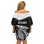 New Zealand World Cup 2023 Off Shoulder Short Dress Aotearoa Haka Rugby with Silver Fern Maori Ethnic Pattern LT03 - Polynesian Pride